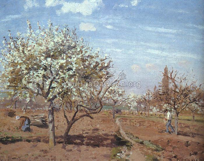 Orchard in Bloom at Louveciennes - 卡米耶·毕沙罗